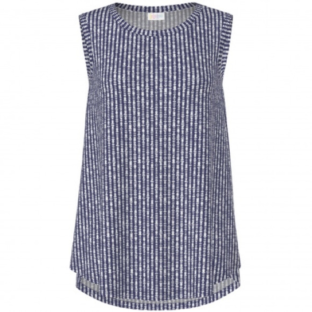 LuLaRoe Blue and White Striped Tank Top